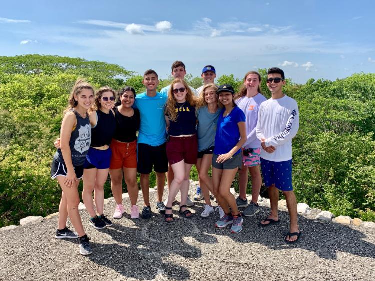 Students pose in Mexico